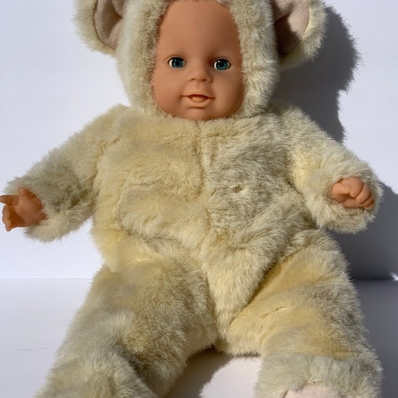 Vintage Baby Doll 14 Inches Polar Bear Outfit Huggable by Simba Toys Sweet! - Picture 2 of 16